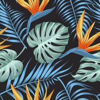 Floral seamless pattern with leaves. tropical background vector