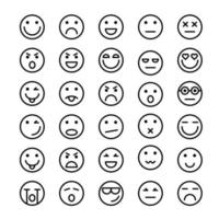Emoticons outline icon set vector