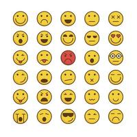 Emoticons Filled outline icon set vector