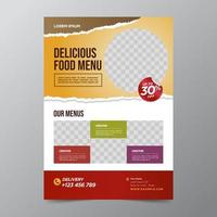 food and restaurant flyer design template vector