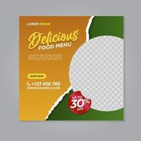 Restaurant food social media banner post design template vector