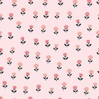 Seamless pattern with flower on pink background use for print, wallpaper, fashion, textiles. Vector illustration