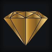 dibujo de silueta de logotipo de joyería de piedras preciosas de lujo de diamante dorado vector