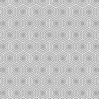 Seamless pattern with black white hexagons and striped lines. Optical illusion effect. Geometric tile in op art style. Vector illusive background, texture. Futuristic element, technologic design.