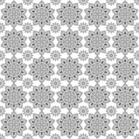 Seamless Flower Mandala vector black and white pattern. Abstract geometric background. Monochrome stylish texture vector in illustration