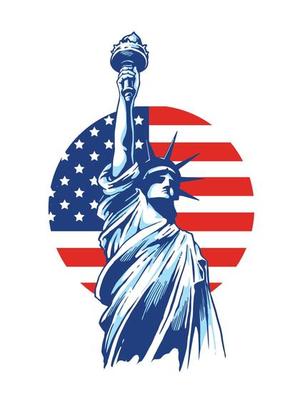 statue of liberty american symbol illustration