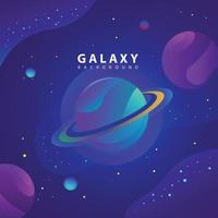 planet and galaxy background design vector