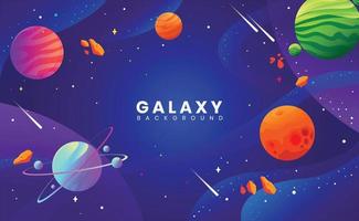 planet and galaxy background design vector