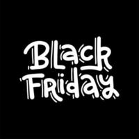 Hand drawn trendy lettering of Black Friday isolated on dark background. Flat hand drawn vector heading for banner or ad.