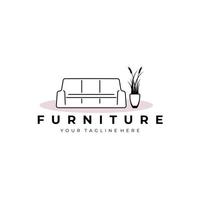 Minimalist Line Art Furniture Logo Vector Illustration Design