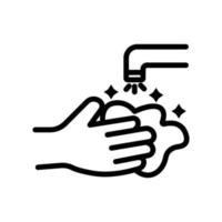 Washing hands. line icon style. suitable for cleanliness icon, Bathroom, corona virus.  simple design editable. Design template vector