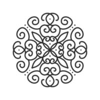 Ornamental round lace. Abstract linear mandala. Isolated Line hand drawn vector illustration.