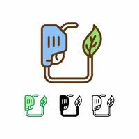 icono de vector de combustible verde aislado sobre fondo blanco. icono de ecología energética. línea rellena, contorno, icono sólido. los signos y símbolos se pueden usar para web, logotipo, aplicación móvil, ui, ux