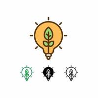 icono de vector de luz ecológica aislado sobre fondo blanco. icono de la ecología. línea rellena, contorno, icono sólido. los signos y símbolos se pueden usar para web, logotipo, aplicación móvil, ui, ux