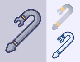 Crowbar icon cartoon vector Illustration