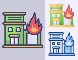 House on fire icon cartoon vector Illustration