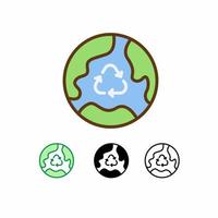 icono de vector de ecología global aislado sobre fondo blanco. icono de la ecología. línea rellena, contorno, icono sólido. los signos y símbolos se pueden usar para web, logotipo, aplicación móvil, ui, ux