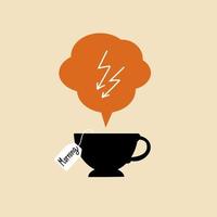 tea cup, morning mood emotions vector