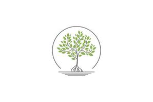 árbol de planta de mangle verde moderno para vector de diseño de logotipo de conservación de parque de jardín