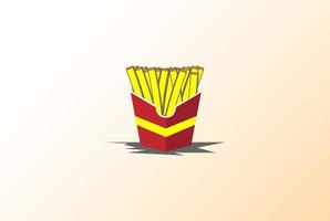 Simple French Fries with Red Box for Food Restaurant Eatery Cafe Logo Design Vector