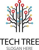 Tech tree electrical circuit digital logo. vector