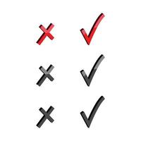 Check Marks And Cross Icon Set vector