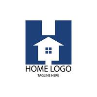 Letter h home logo template. vector