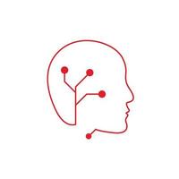 Brain Tech Mind Data Logo vector