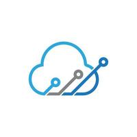 Cloud technology icon vector logo design template.