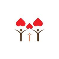 Heart Family Tree Logo vector