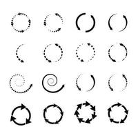 Set of circle arrow icons vector