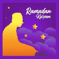 Praying in Ramadan vector