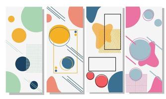 memphis design collection bundle suitable for social media background vector