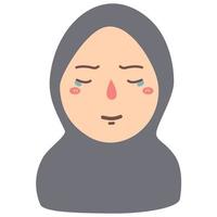 girl in hijab crying vector