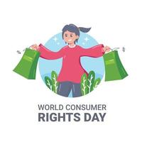 ilustración del día mundial de los derechos del consumidor vector