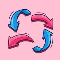 Four arrow stickers in blue and pink color 01 free download vector