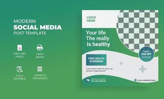 Medical health social media post template vector
