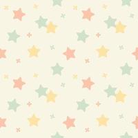 pastel star and flower seamless background for fabric pattern vector