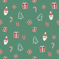 Christmas and Santa theme with cute green background for seamless pattern for print and fabric vector