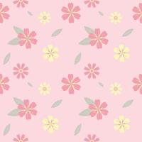 pink flower seamless background for fabric pattern in pastel vector