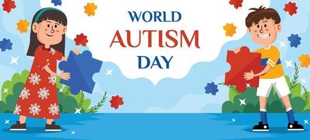 World Autism Day Background vector