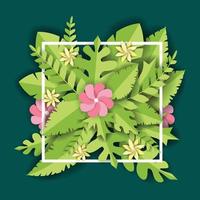 Paper Cut  Flower Background vector