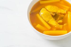 Sour soup with lotus stem and fish photo