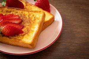 french toast with fresh strawberry photo