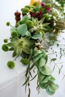 elegant wedding decorations made of natural flowers photo