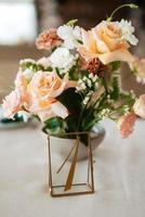 elegant wedding decorations made of natural flowers photo