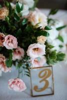 elegant wedding decorations made of natural flowers photo