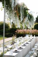 Banquet in the garden for a wedding