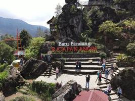 Aerial View of a Hill Named Batu Pandang Ratapan Angin, a View From Telaga Warna Lake. photo