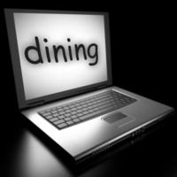 dining word on laptop photo